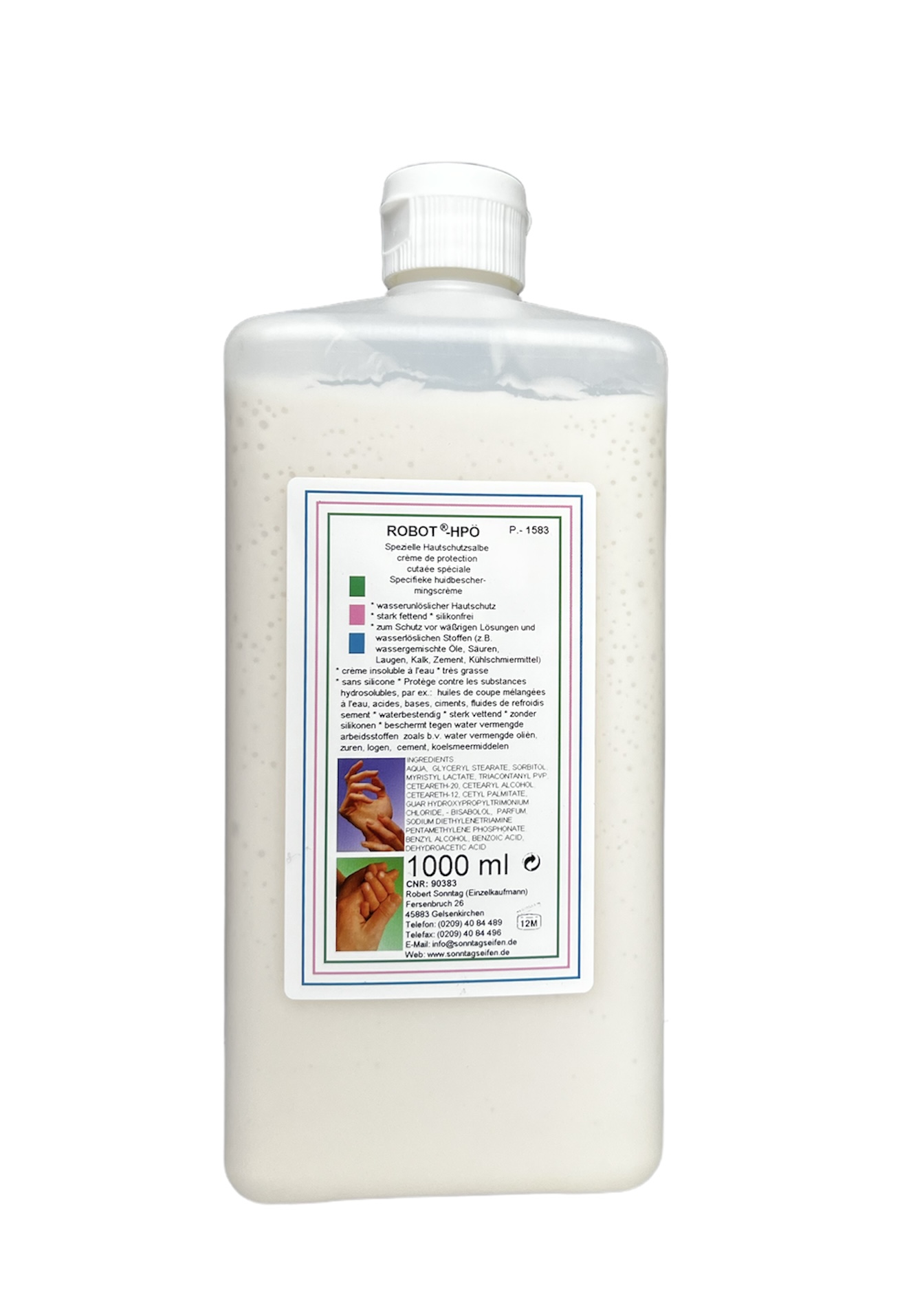 Das Bild zeigt Arbeitsschutzcreme Robot HPÖ 1 Liter