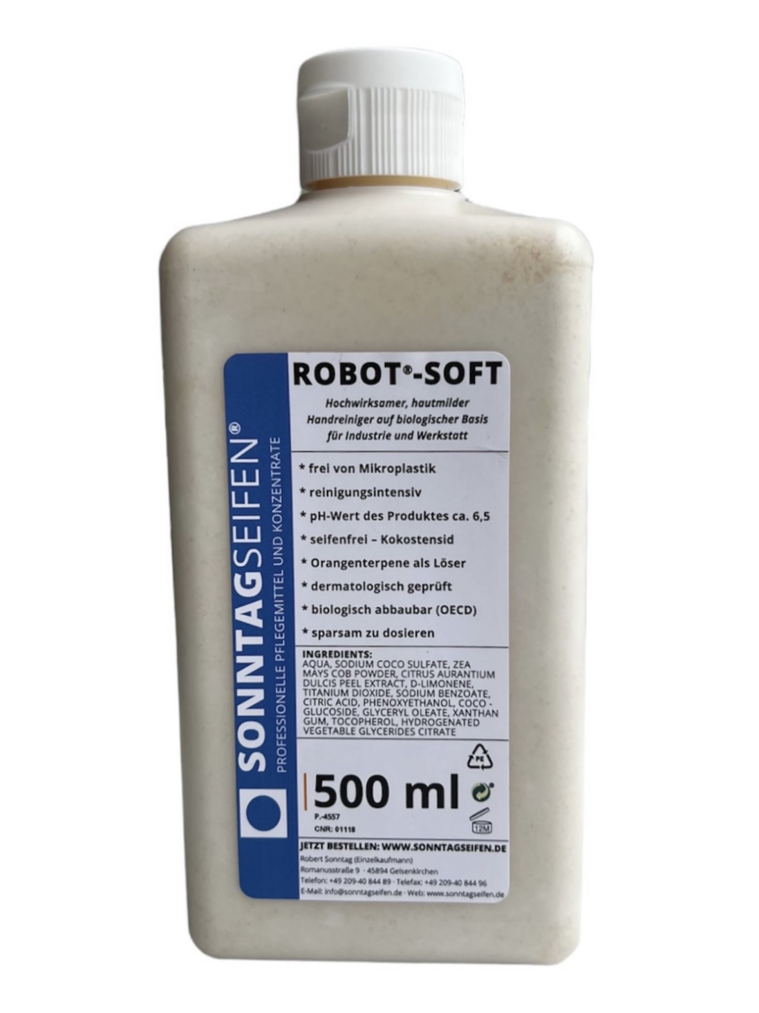 Handwaschpaste pflanzlich Robot-Soft 500 ml-Flasche